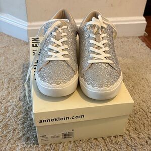Anne Klein Women's Glittering Silver Sneakers